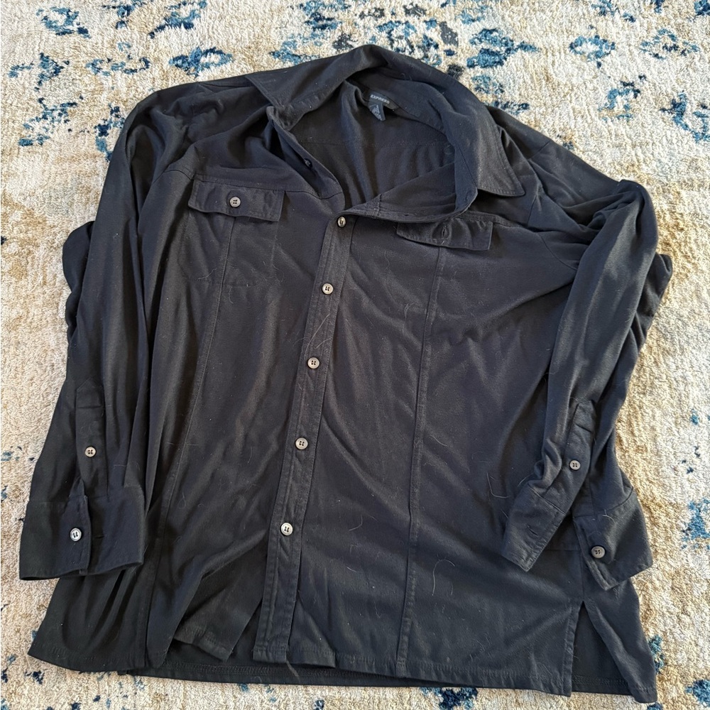 Express Charcoal Button-Up Shirt